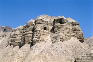 View of the Qumran Caves, Where the Dead Sea Scrolls Were Discovered
